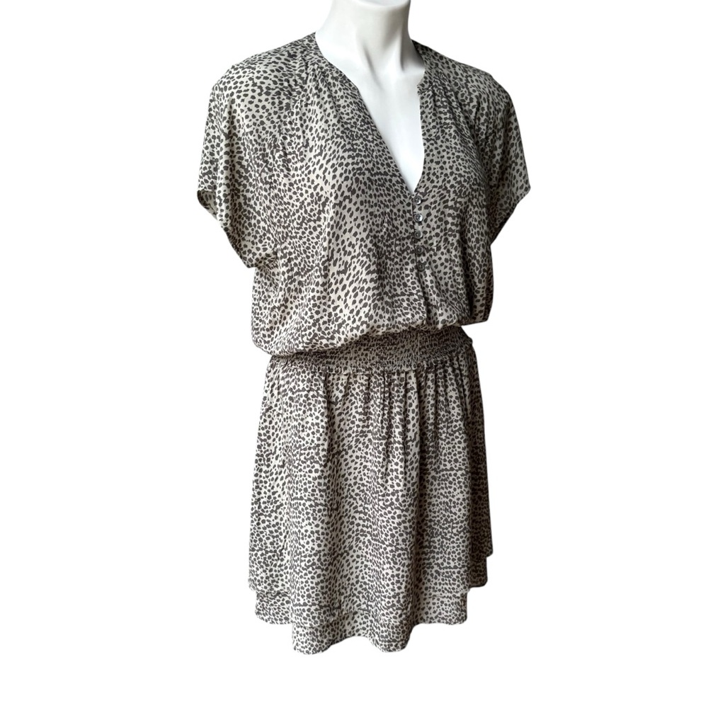 Rails Karla Animal Print Mini Dress in Olive Lynx, Sz L - Picture 7 of 14
